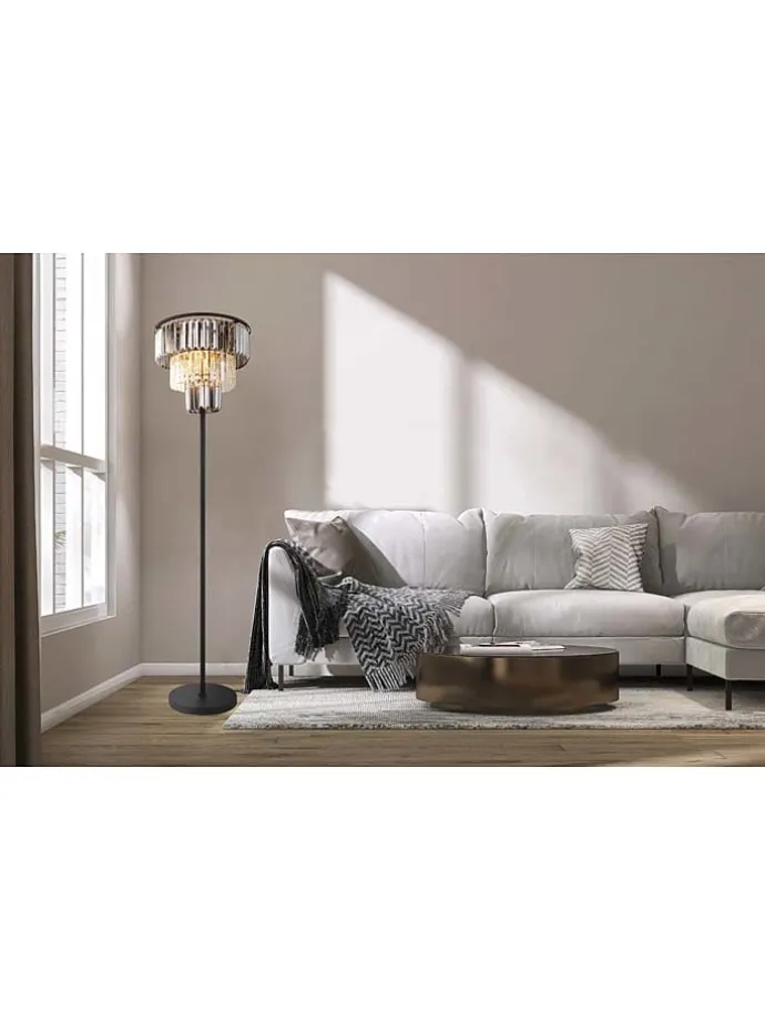 Standleuchte "Naxis" in Schwarz/ Grau - (H)160 x Ø 40 cm