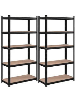 Standregal in Beige/ Schwarz - (B)90 x (H)180 x (T)40 cm