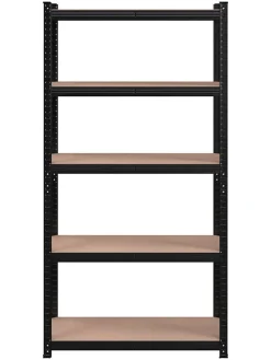 Standregal in Beige/ Schwarz - (B)90 x (H)180 x (T)40 cm