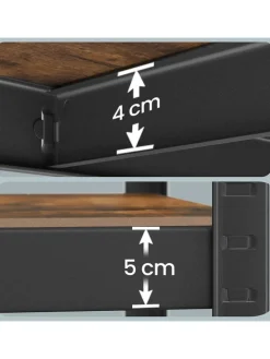 Standregal in Braun/ Schwarz - (B)90 x (H)180 x (T)40 cm