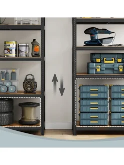 Standregal in Braun/ Schwarz - (B)90 x (H)180 x (T)40 cm