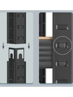 Standregal in Braun/ Schwarz - (B)90 x (H)180 x (T)40 cm