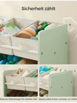 Standregal in Creme/ Hellgrün - (B)62,5 x (H)60 x (T)29,5 cm