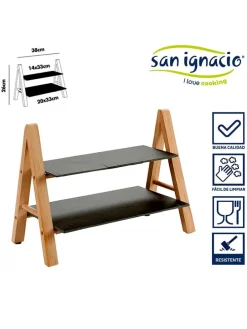 Standregal in Schwarz/ Hellbraun - (B)38 x (H)26 cm