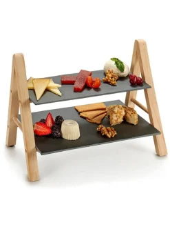 Standregal in Schwarz/ Hellbraun - (B)38 x (H)26 cm