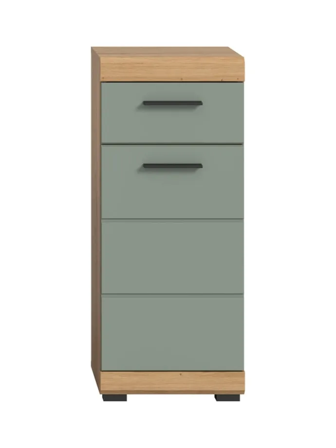 Standschrank in Artisan Eiche/Salbei - (B) 37 x (H) 88 x (T) 31