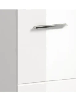 Standschrank in Weiß/Weiß Hochglanz - (B) 30 x (H) 80 x (T) 30