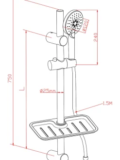 Stangenbrauseset "Rimini" in Chrom