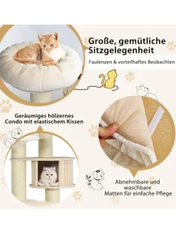 7-stöckiger Kratzbaum in Weiß