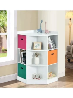 3-stöckiges Eckregal in Weiß