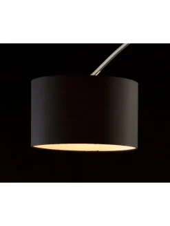 Stehlampe 210 cm dimmbar - Bogenlampe mit Marmorfuß und Lampenschirm in Schwarz