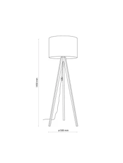 Stehlampe (B)50 x (L)50 x (H)145 cm in Nussbraun Beige