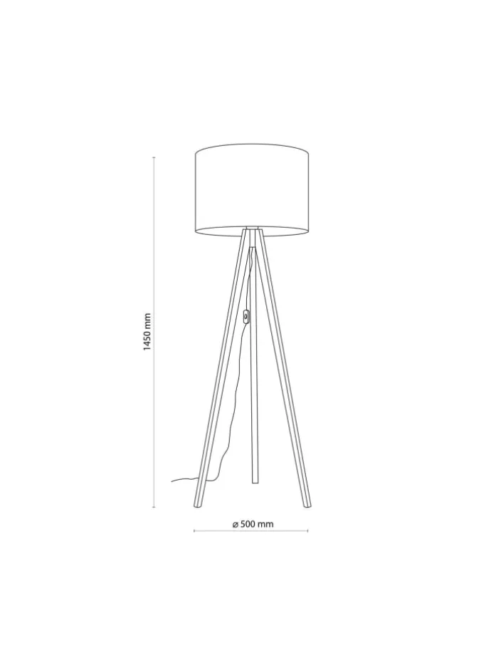 Stehlampe (B)50 x (L)50 x (H)145 cm in Nussbraun Beige