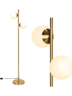 Stehlampe 2-flammig E27 in Gold