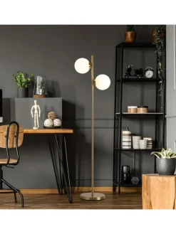 Stehlampe 2-flammig E27 in Gold