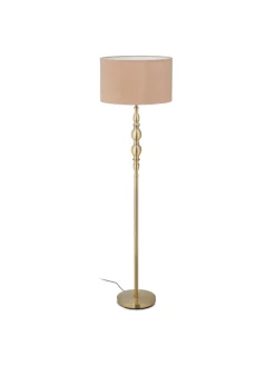 Stehlampe in Beige/ Gold - (H)156 cm