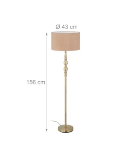 Stehlampe in Beige/ Gold - (H)156 cm