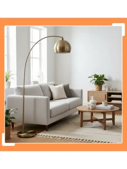 Stehlampe in Gold - (B)92x (H)180 x (T)35 cm