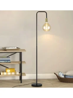 Stehlampe in gold E27 Vintage mit Fußschalter H 157cm