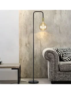 Stehlampe in gold E27 Vintage mit Fußschalter H 157cm