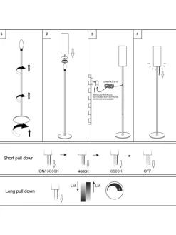 Stehlampe in weiß 1-flammige Eckig dimmbar B 10.5cm