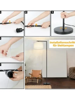 Stehlampe in weiß H 162cm 1-flammige E27 schwenkbar 180°