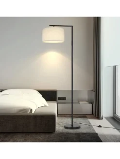 Stehlampe in weiß H 162cm 1-flammige E27 schwenkbar 180°