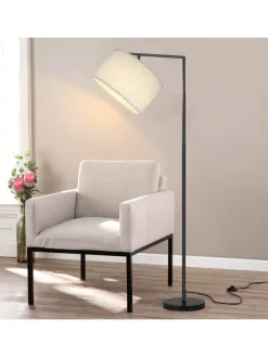 Stehlampe in weiß H 162cm 1-flammige E27 schwenkbar 180°