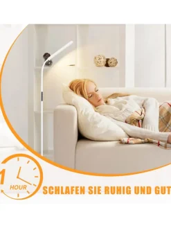 Stehlampe in weiß H 137cm touch dimmbar Timer Bodenlampe