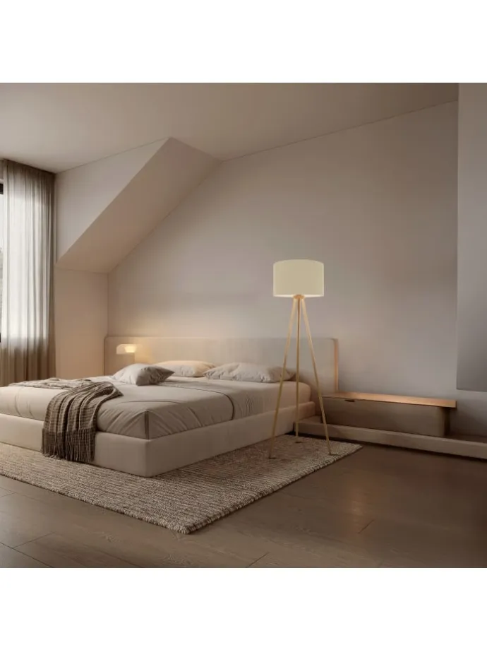 Stehleuchte "ARDITA" in beige - (L)61.6 cm x (B)61.6 cm x (H)152 cm