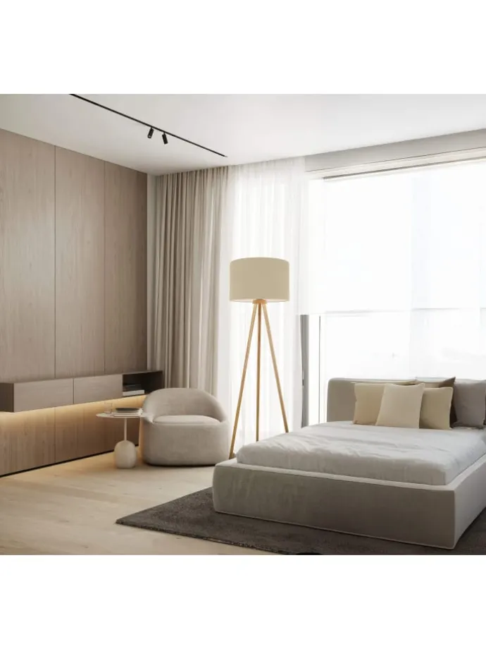 Stehleuchte "ARDITA" in beige - (L)61.6 cm x (B)61.6 cm x (H)152 cm