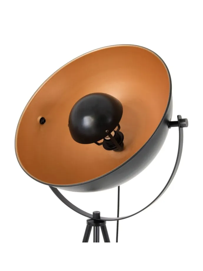 Stehleuchte "BERNICE" in schwarz-gold - (L)55 cm x (B)55 cm x (H)153 cm