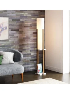 Stehleuchte Gisborne in Braun Weiß (H)146cm (B)25cm (T)25cm