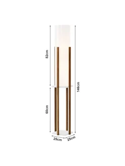 Stehleuchte Gisborne in Braun Weiß (H)146cm (B)25cm (T)25cm