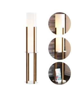 Stehleuchte Gisborne in Braun Weiß (H)146cm (B)25cm (T)25cm