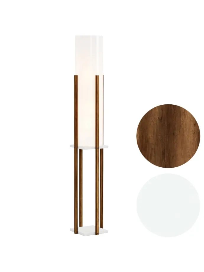 Stehleuchte Gisborne in Braun Weiß (H)146cm (B)25cm (T)25cm