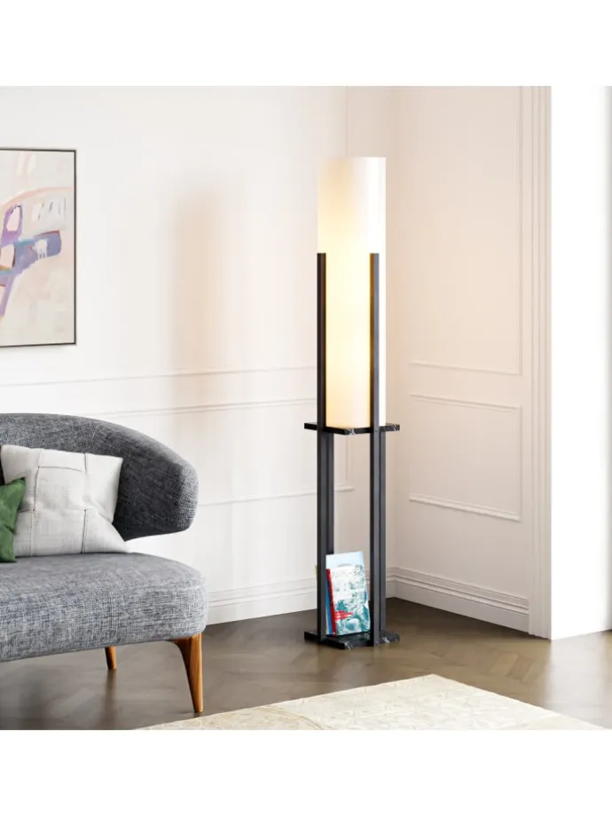Stehleuchte Gisborne in Schwarz (H)146cm (B)25cm (T)25cm