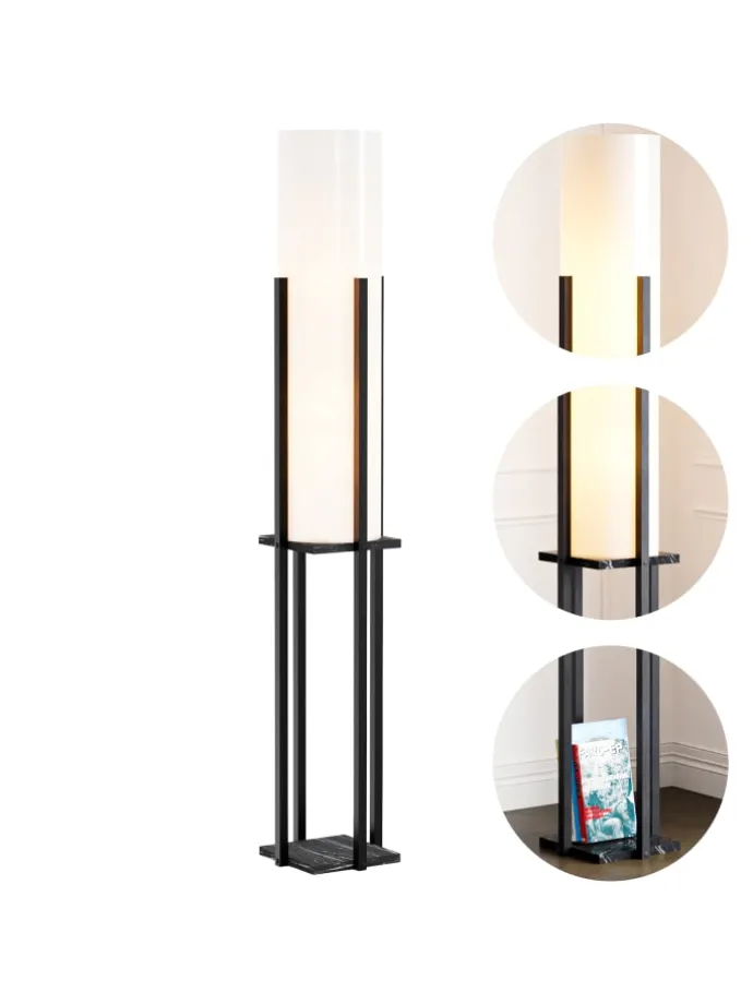 Stehleuchte Gisborne in Schwarz (H)146cm (B)25cm (T)25cm