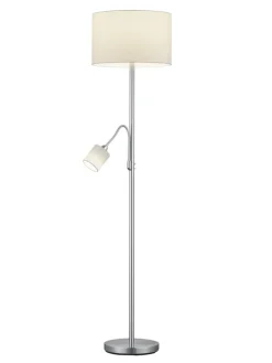 Stehleuchte HOTEL in Nickel matt / weiß