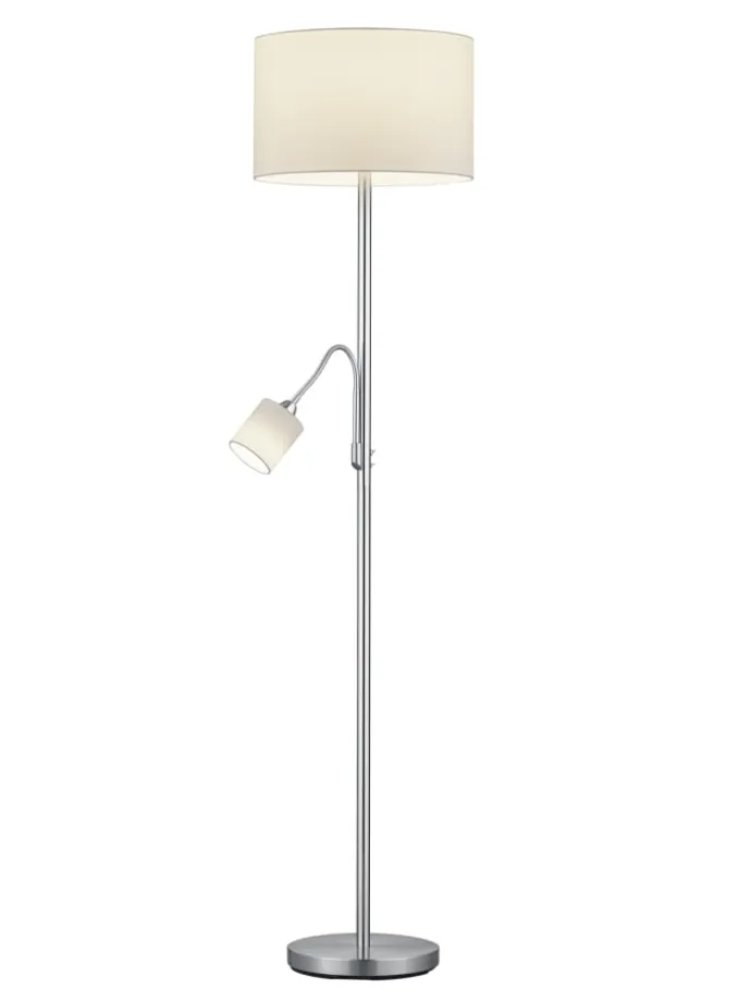 Stehleuchte HOTEL in Nickel matt / weiß