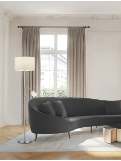 Stehleuchte HOTEL in Nickel matt / weiß