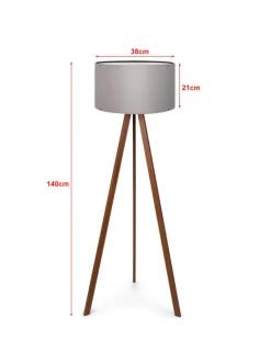 Stehleuchte Newport in Grau (H)140cm (D)38cm