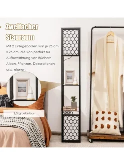 Stehleuchte Regal in Schwarz