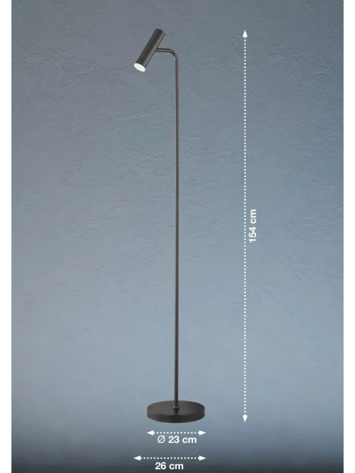Stehleuchte Stina in schwarz - (H) 154 cm x Ø 23 cm