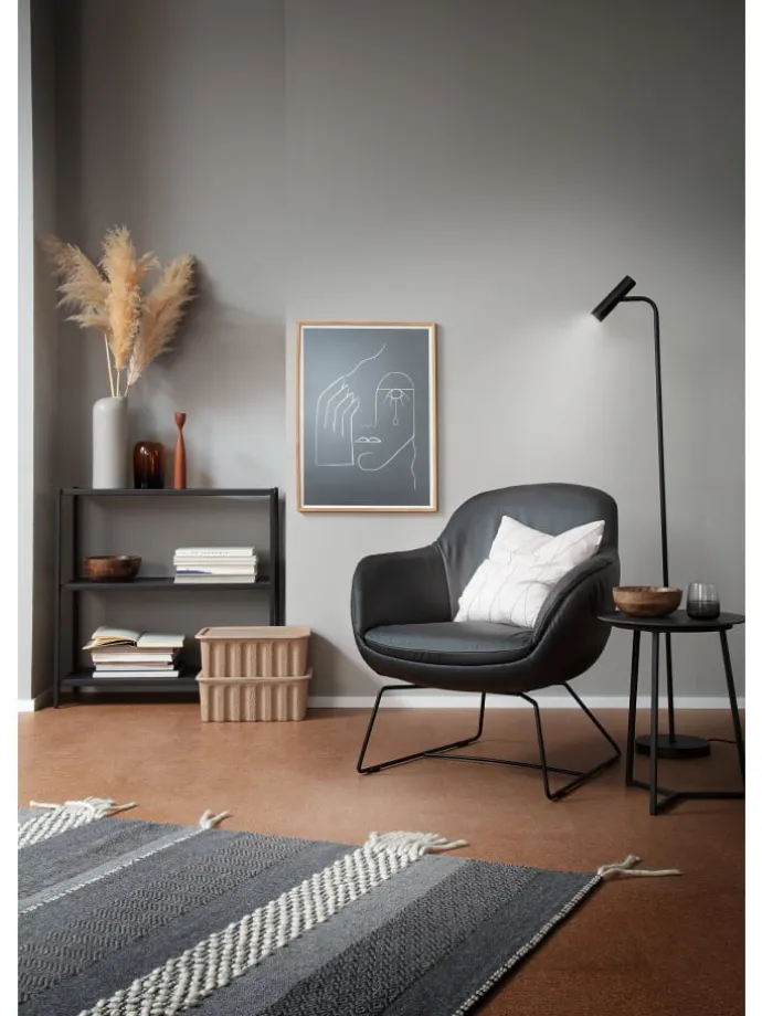 Stehleuchte Stina in schwarz - (H) 154 cm x Ø 23 cm