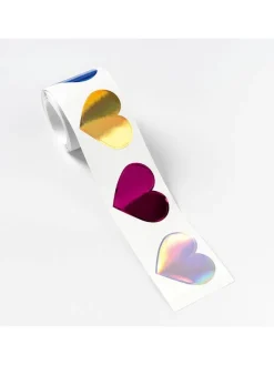 Sticker "Hearts" in Bunt - 48 Stück