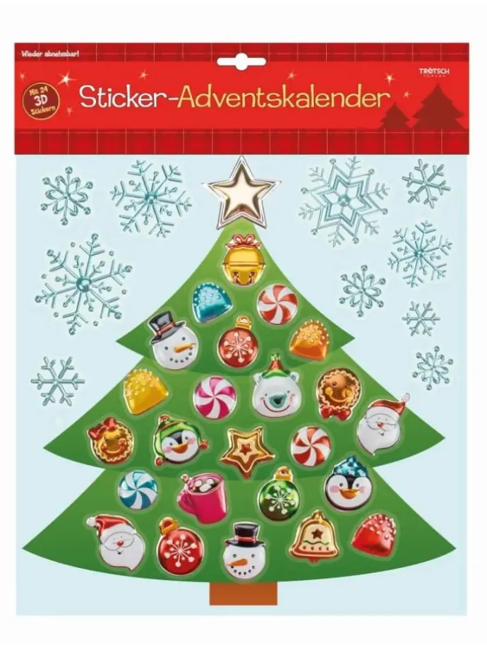 Sticker-Adventskalender | Metallic-Look, VE: 6