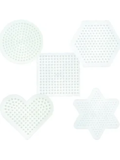 Stiftplatten-Set kleine Basics, weiß für Midi-Bügelperlen - ab 5 Jahren