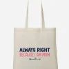 Stoffbeutel "Always Right" in Creme - (B)36 x (H)43 cm