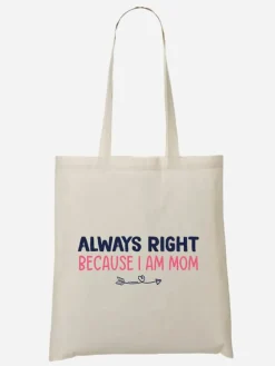 Stoffbeutel "Always Right" in Creme - (B)36 x (H)43 cm
